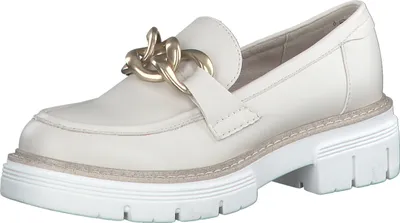 Zdjęcie produktu dla MARCO TOZZI damskie slip-on loafer platforma metaliczny patent łańcuszek detal 2-24705-20, rozmiar:39 EU, kolor:Beżowy