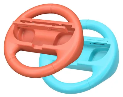 Productafbeelding van Voor de Switch 2: 2 stuurwielgrepen voor Joy-Con controllers, rood en blauw