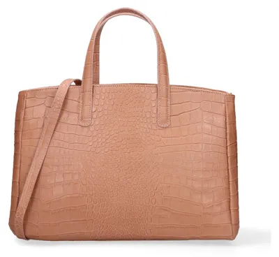 Productafbeelding van Luxe handtas voor dames, van echt leer, met krokodillenprint, gemaakt in Italië