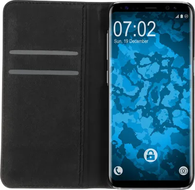 Produktbild von PhoneNatic Kunst-Lederhülle kompatibel mit Samsung Galaxy S8 - Book-Case schwarz