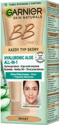 Obrázok produktu pre Garnier Krém BB s kyselinou hyaluronovou a aloem 5v1, Odtieň Hnedý, 50ml
