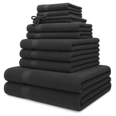 Produktbild von Betz 12er Handtuch-Set PALERMO 100% Baumwolle  Farbe: anthrazit
