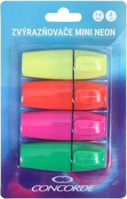 Obrázek produktu pro Concorde Sada zvýrazňovačů Mini Neon - 4 ks blistr