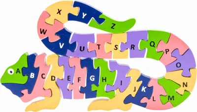 Produktbild von Alphabet Holzpuzzle Leguan mit Buchstaben A-Z- 3922