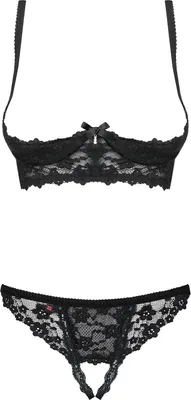 Produktbild von Dessous Set mit Spitze Obsessive Letica Schwarz S/M