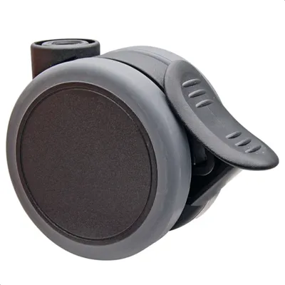 Produktbild von WAGNER Design Möbelrolle / Doppelrolle SOFT -Ø 65 mm mit Feststeller, schwarz / grau, Tragkraft 50 kg - 01076601