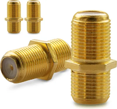 Produktbild von 4x F Verbinder Sat Kupplung Antennen Koaxialkabel Kabel Adapter Buchse Koaxial