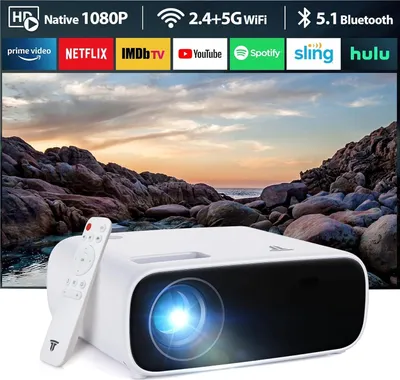 Obrázek produktu pro Wielio 2024 Nový vysoce výkonný projektor, podporuje Switch a PS5 bez zpoždění, projektor s WiFi Bluetooth, 20000 lumenů, podpora 4K, Full HD
