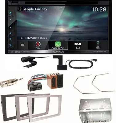 Produktbild von Kenwood DNX-5190DABS Carplay CD Einbauset für Opel Omega B Meriva A Agila Vivaro