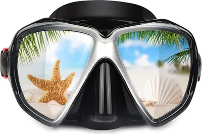 Produktbild von Taucherbrille für Erwachsene mit Antibeschlag-Schnorchelmaske, Schwimmmaske aus gehärtetem Glas und Nasenabdeckung zum Schnorcheln und Schwimmen