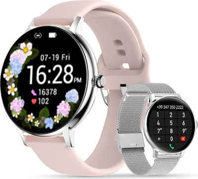 Produktbild von Luniqueshop lscall Smartwatch: Anruf, Sprachassistent, SPO2, Blutdruck, 2 Armbänder, 1,32" Fitnessuhr, Telefonfunktion, WhatsApp, iOS