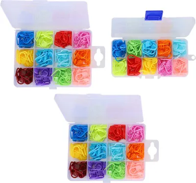Produktbild von 510 Stück Strick-Maschenmarkierer, häkeln, farbig, AntiSolution, Kunststoff, kleine Nadel