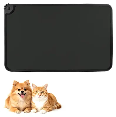 Silikon Napfmatte für Katzen & Hunde, 47x30 cm, Schwarz