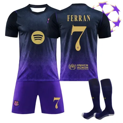 Immagine prodotto di #7 FERRAN Maglia da trasferta del Barcellona, 26-27 (Champions League) per bambini e adulti TAGLIA:28