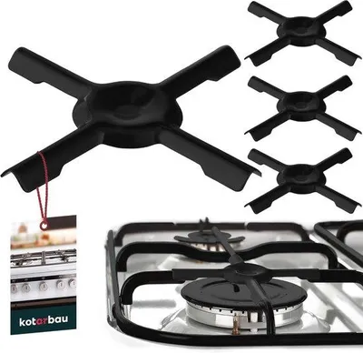 Produktbild von Famanu Set von 4 emaillierten Gasbrennern - Zubehör für Gaskochplatte, 130 x 130 mm