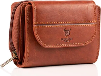 Produktbild von Damen Leder Geldbörse mittelgroß RFID Schutz Kartenfächer Portemonnaie mit Münzfach Reißverschluss Geschenkbox elegante Brieftasche Luxus Wallet