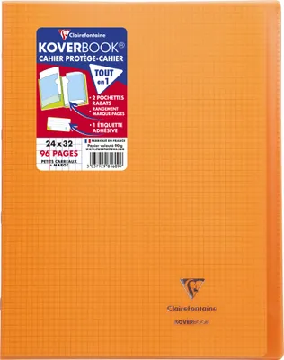 Produktbild von Clairefontaine 10x Koverbook, Heft 24x32cm, 48 Blatt 90g,kariert Orange 981609C