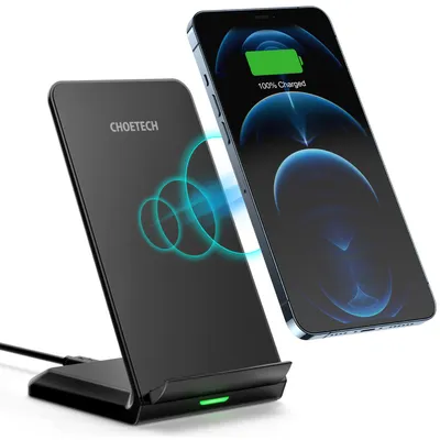 Produktbild von Choetech 10W drahtloses induktives Ladegert mit Stnder (Schwarz)