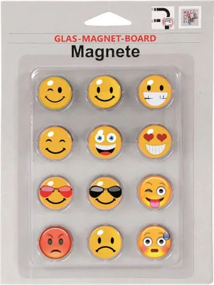 Produktbild von Magnetset 12-teilig - Smilie für Glas-Magnet-Board