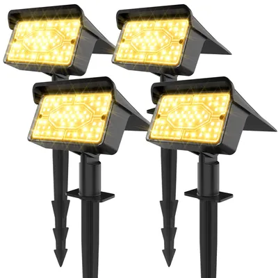 4er-Set Solar-Spots 60 LEDs warmweiß IP65 3 Modi