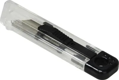 Produktbild von Praktisches Cuttermesser mit automatischem Klingenrückzug für sicheres Schneiden und leichtem KunststoffgehäuseTransparent