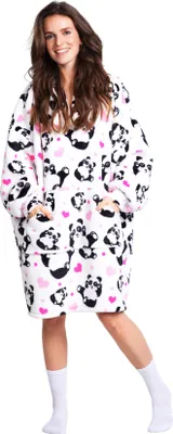 Immagine prodotto di Coperta con cappuccio Noxxiez XL design panda 100% poliestere extra large XL