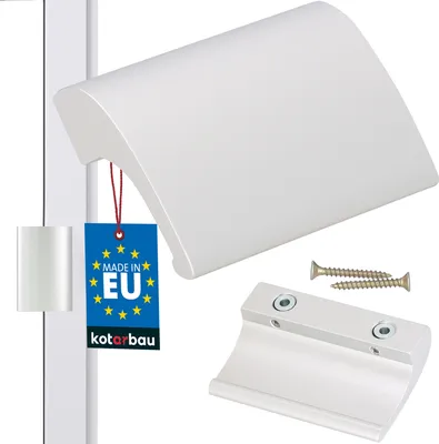 Produktbild von KOTARBAU Balkontürgriff Aluminium Balkongriff Silber Eloxiert Terrassentürgriff DE LUXE Sicher Raucher Türoptik Schließen Griffmuschel Universal Ziehgriff