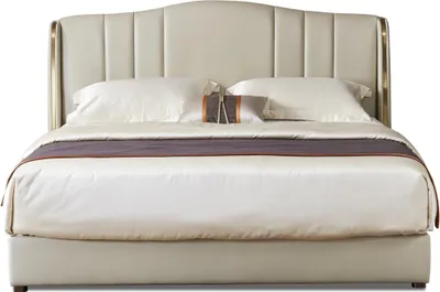 Produktbild von Designer Bett Schlafzimmer Doppelbett Betten Leder Hotel Luxus Polster Neu