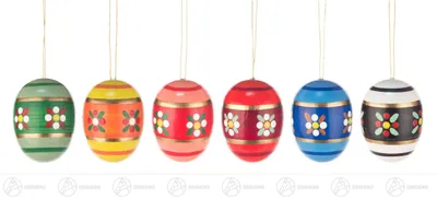 Zdjęcie produktu dla Wielkanoc i wiosna Wiszące jajka wielkanocne z kwiatami (6)  Wysokość ok. 5 cm NOWOŚĆ