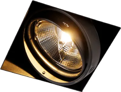 Produktbild von QAZQA - Modern Einbaupunkt schwarz 1-Licht GU10 AR111 Trimless - Oneon I Wohnzimmer I Schlafzimmer - Stahl Quadratisch - LED geeignet GU10