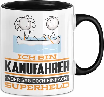 Produktbild von Kanufahrer Geschenk Tasse Ich Bin Kanufahrer Aber Sag Doch Einfach Superheld Lustige Geschenkdiee für Kanufahrer Kaffee-Becher (Schwarz)