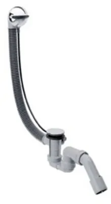 A plumbing fixture, specifically a drain and overflow set for a bathtub.