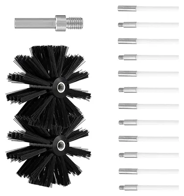 Produktbild von Schornsteinbürsten Set mit 12 flexiblen Stangen und 2 Bürsten