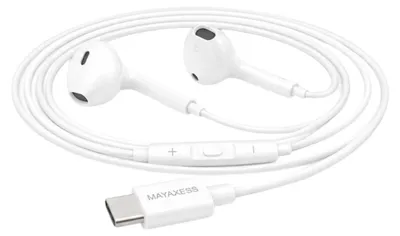 Immagine prodotto di Mayaxess, cuffie con cavo USB-C e microfono per iPhone 16, bianco