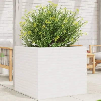 Produktbild von Möbel Pflanzkübel Weiß 80x80x68,5 cm Massivholz Kiefer - Beete 3282480