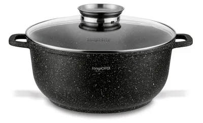 Produktbild von Konighoffer Pollo Black Kochtopf mit Deckel Induktion 6,5L 28cm