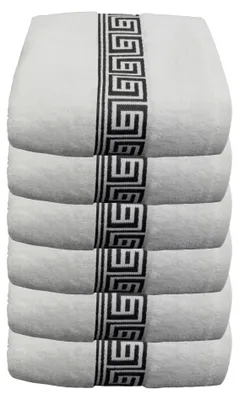 Produktbild von 6 er Set Julie Julsen Handtuch 50 cm x 100 cm 50x100,WEIß-SCHWARZ