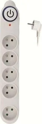 Produktbild von Solight PO54, 150 J, 5 AC-Ausgänge, Weiß, 1,5 m
