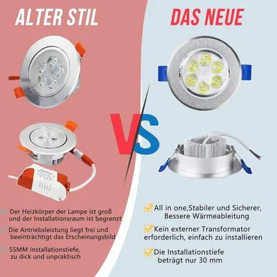 Productafbeelding van Led-inbouwspot 20-delige set 230V 3W Koudwit voor Badkamer, Woonkamer, Slaapkamer en Keuken