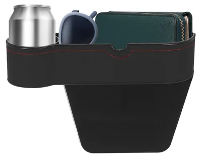 Obrázek produktu pro Organizéry do prostoru mezi sedadly v autě, materiál ABS + kůže, barva černá, 2 kusy