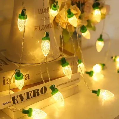 Produktbild von 3m LED Erdbeere Lichterkette Warmweiß Batteriebetrieben für Innen Party Weihnachten Hochzeit Deko