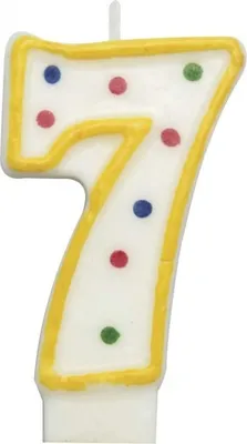 Produktbild von zahlenkerze ''7'' gelb/weiß