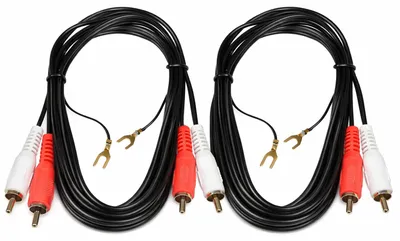 Productafbeelding van Cinch audio stereo kabel 1,2 m met aarding, 2x RCA-stekker naar 2x RCA-stekker