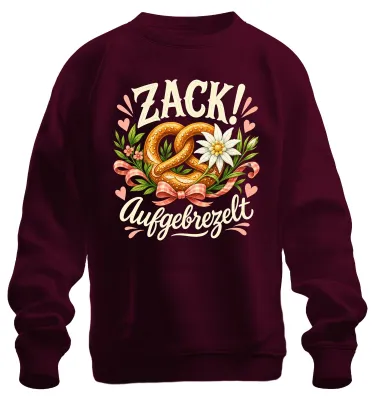 Immagine prodotto di Zack! Abbigliamento per l'Oktoberfest: Bretzel, pantaloni di pelle, abito tradizionale, felpa, maglione, bordeaux, taglia S