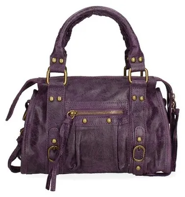 Produktbild von Erisia Damen Schultertasche aus Wildleder, mit Muster, abnehmbarer Trageriemen, hergestellt in Italien