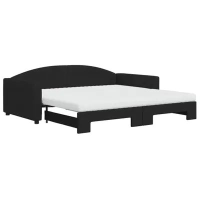 Immagine prodotto di vidaXL Divano letto estraibile con materasso Nero 100x200 cm Tessuto