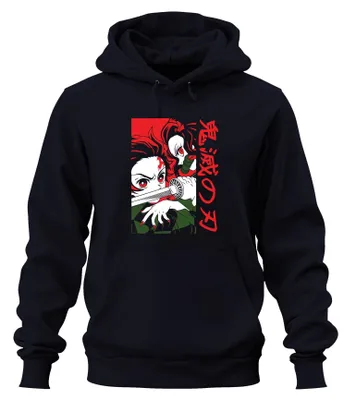 Produktbild von Kimetsu no Yaiba Nezuko Katana Anime Manga Japan Geschenk Hoodie Kapuzenpullover, Navy, XXL