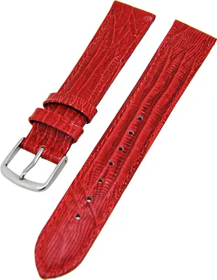 Produktbild von Uhrenarmband Kalbleder Armband Tejustruktur leicht gepolstert Rot 20mm