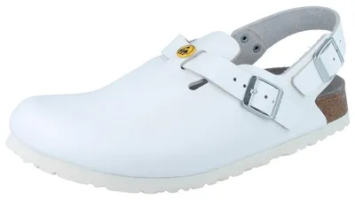 Produktbild von BIRKENSTOCK Tokio Prof Damen Clogs weiss Glattleder schmale Weite - Größe: 39