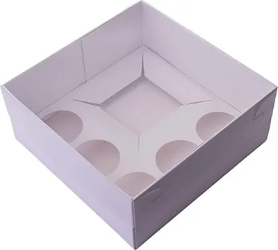 Produktbild von Box für Muffins und Torten 23 x 23 x 10 cm, weiß-transparent, Bento Box
